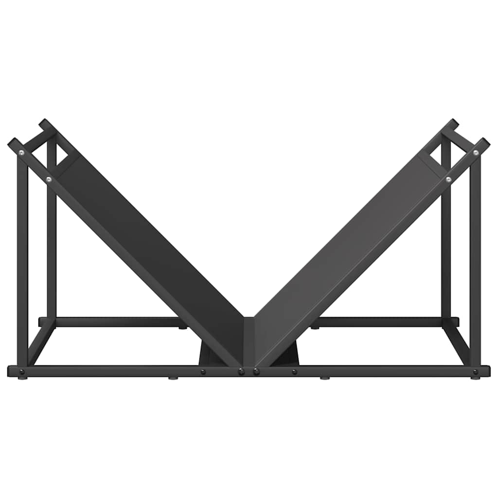Rastrelliera per Legna da Ardere Nera 70x43x34,5 cm - homemem39