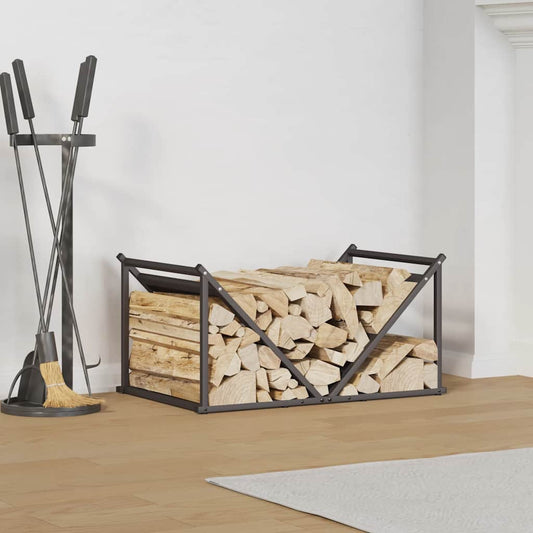 Rastrelliera per Legna da Ardere Nera 70x43x34,5 cm - homemem39