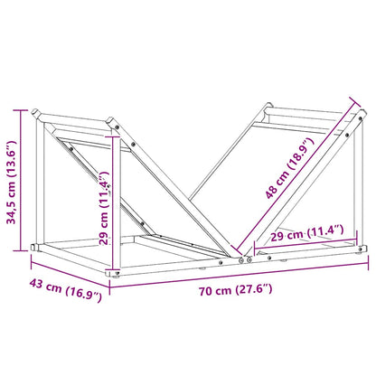 Rastrelliera per Legna da Ardere Antracite 70x43x34,5 cm - homemem39