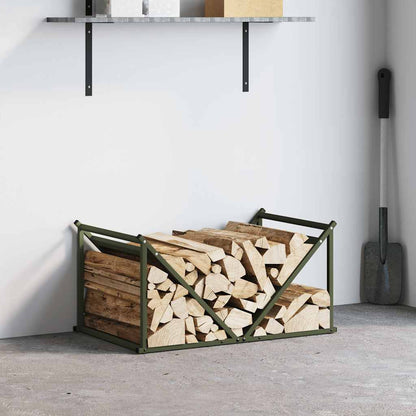 Rastrelliera per Legna da Ardere Verde Oliva 70x43x34,5 cm - homemem39