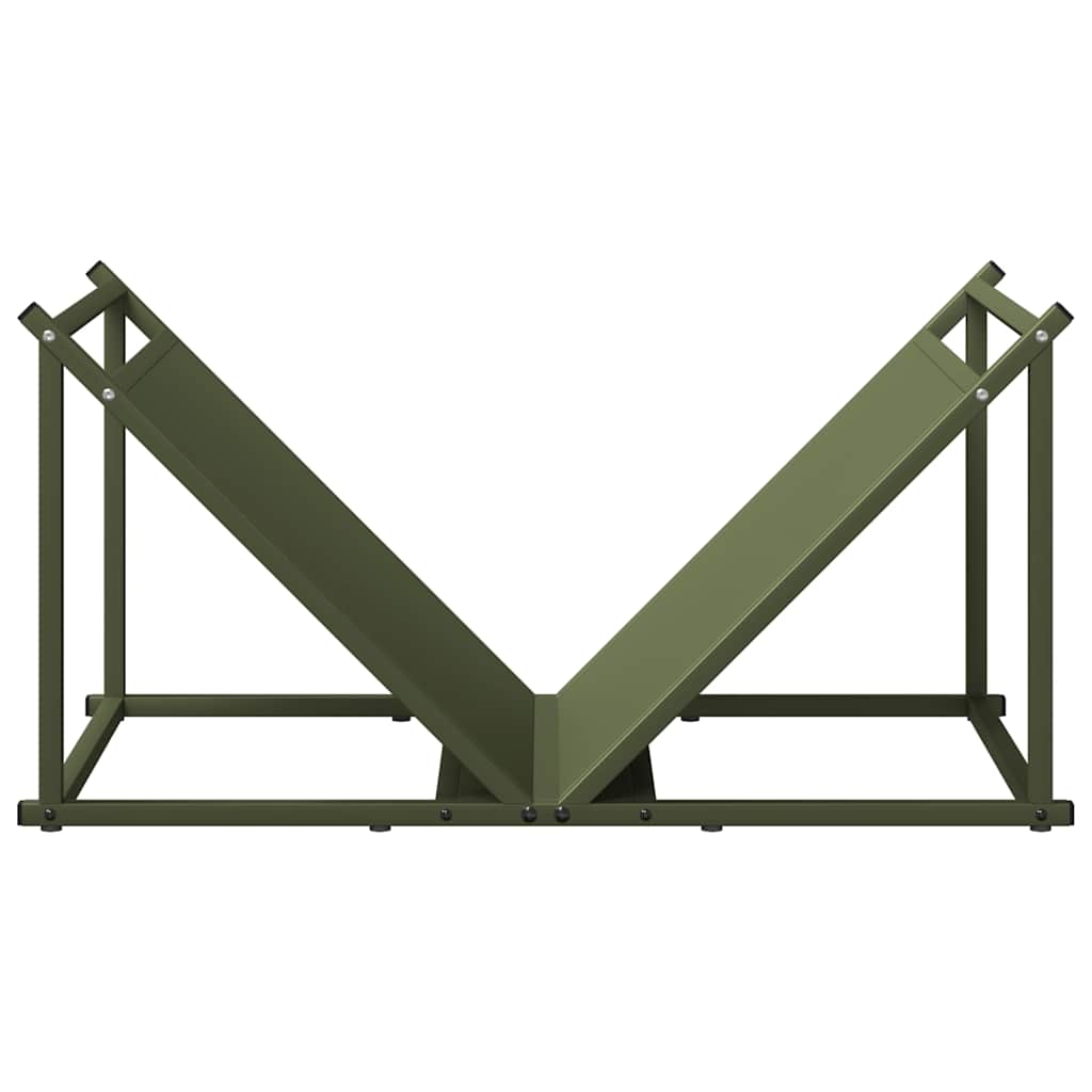 Rastrelliera per Legna da Ardere Verde Oliva 70x43x34,5 cm - homemem39