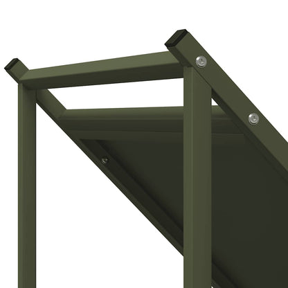 Rastrelliera per Legna da Ardere Verde Oliva 70x43x34,5 cm - homemem39