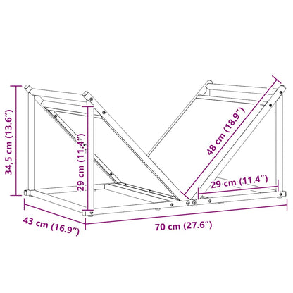Rastrelliera per Legna da Ardere Verde Oliva 70x43x34,5 cm - homemem39