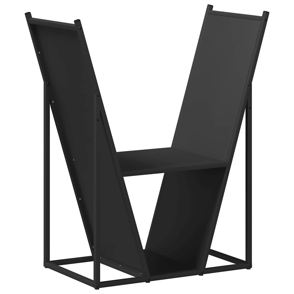 Rastrelliera per Legna da Ardere Nera 69,5x35x81 cm - homemem39