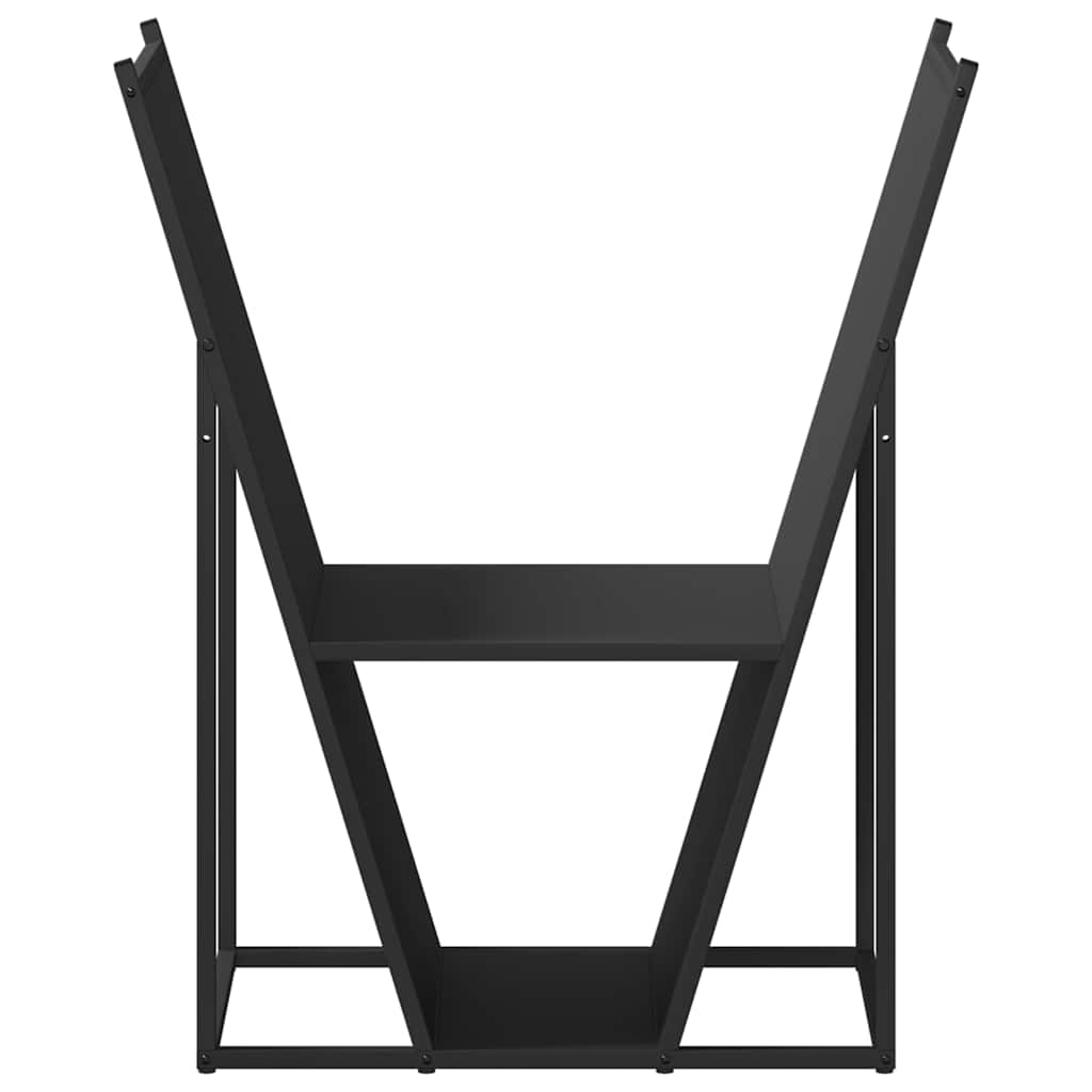 Rastrelliera per Legna da Ardere Nera 69,5x35x81 cm - homemem39