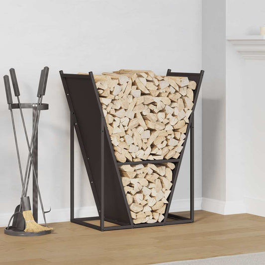 Rastrelliera per Legna da Ardere Nera 69,5x35x81 cm - homemem39