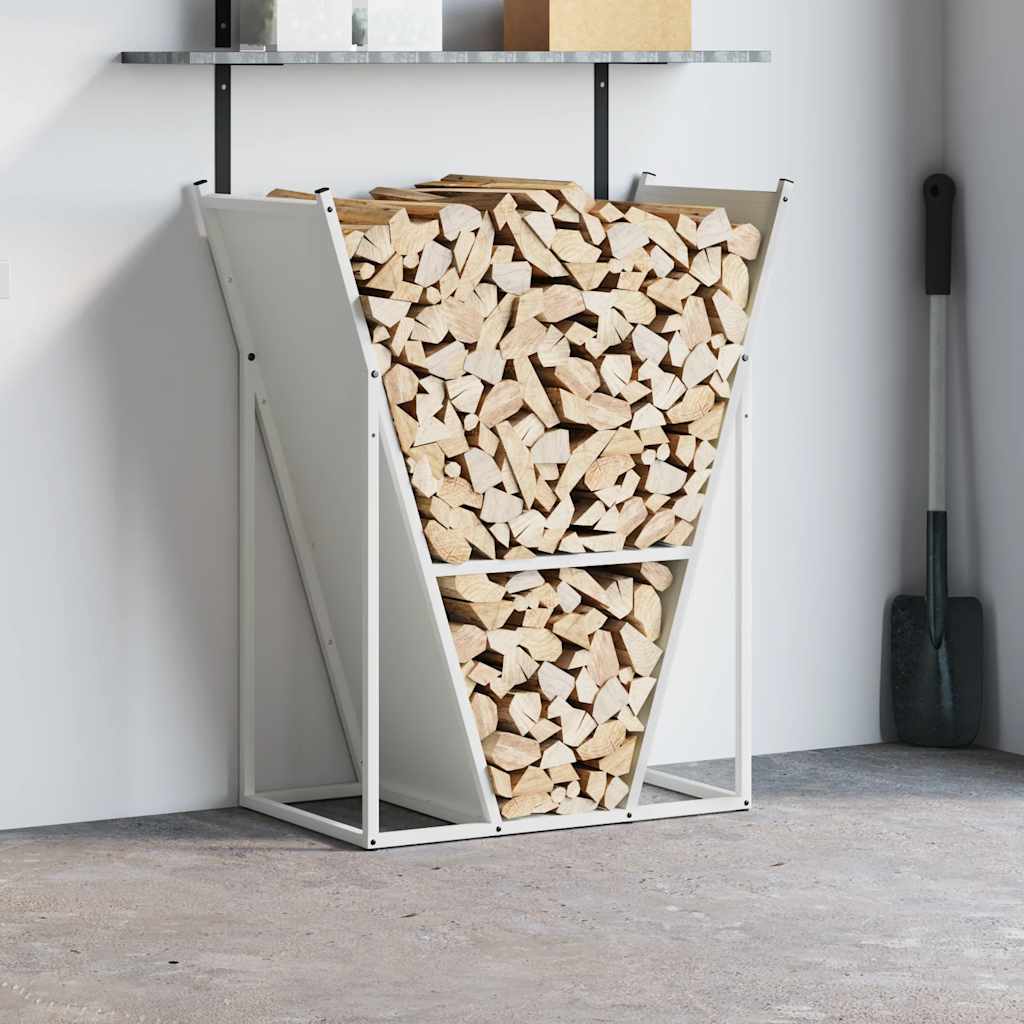 Rastrelliera per Legna da Ardere Bianca 69,5x35x81 cm - homemem39