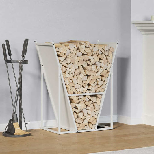 Rastrelliera per Legna da Ardere Bianca 69,5x35x81 cm - homemem39