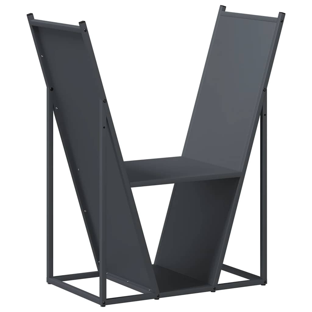 Rastrelliera per Legna da Ardere Antracite 69,5x35x81 cm - homemem39