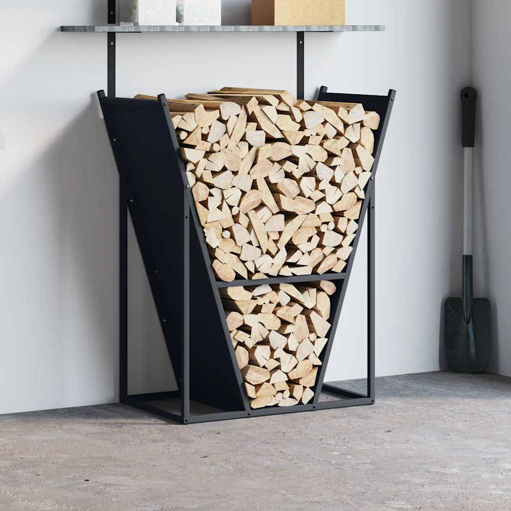 Rastrelliera per Legna da Ardere Antracite 69,5x35x81 cm - homemem39