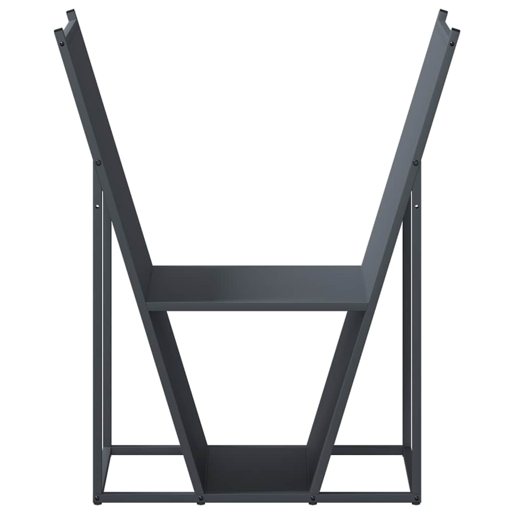 Rastrelliera per Legna da Ardere Antracite 69,5x35x81 cm - homemem39