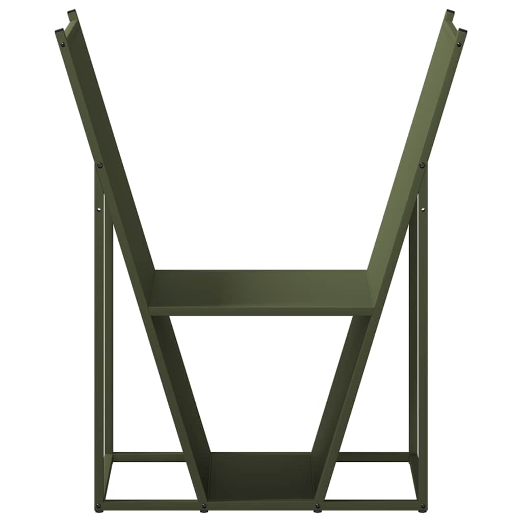 Rastrelliera per Legna da Ardere Verde Oliva 69,5x35x81 cm - homemem39