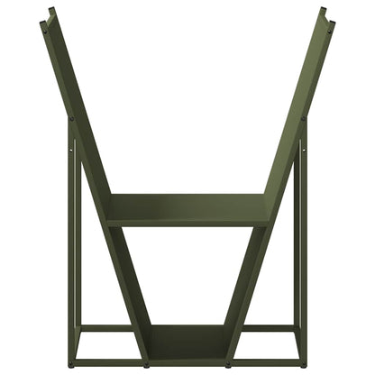 Rastrelliera per Legna da Ardere Verde Oliva 69,5x35x81 cm - homemem39