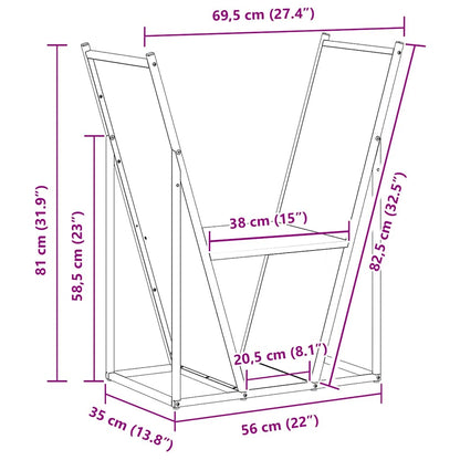 Rastrelliera per Legna da Ardere Verde Oliva 69,5x35x81 cm - homemem39