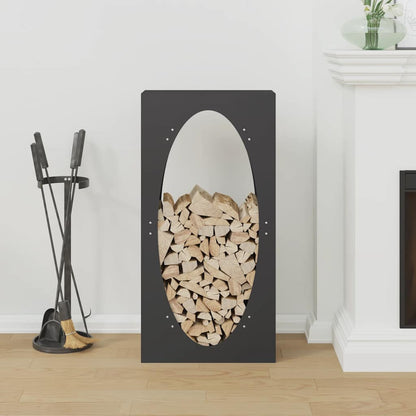 Rastrelliera per Legna da Ardere Nera 50x23x100 cm - homemem39