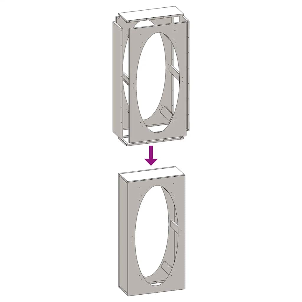 Rastrelliera per Legna da Ardere Antracite 50x23x100 cm