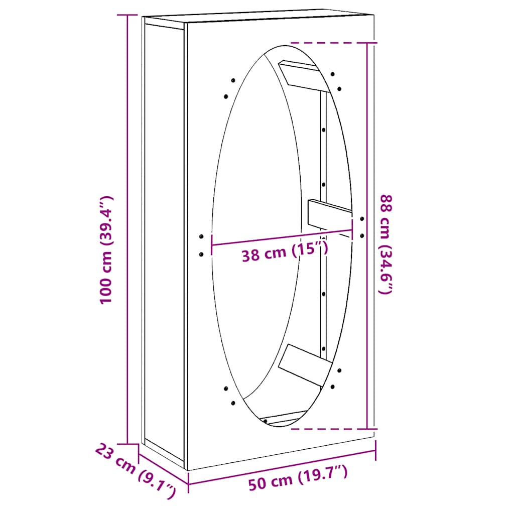 Rastrelliera per Legna da Ardere Antracite 50x23x100 cm - homemem39