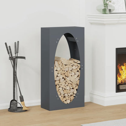Rastrelliera per Legna da Ardere Antracite 50x23x100 cm - homemem39