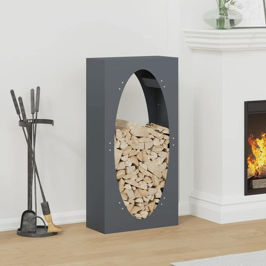 Rastrelliera per Legna da Ardere Antracite 50x23x100 cm - homemem39