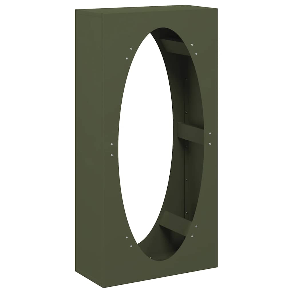 Rastrelliera per Legna da Ardere Verde Oliva 50x23x100 cm - homemem39