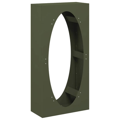 Rastrelliera per Legna da Ardere Verde Oliva 50x23x100 cm - homemem39
