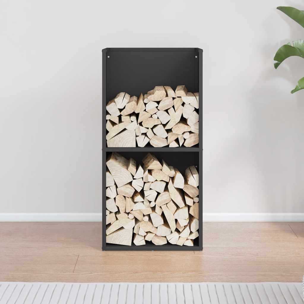Rastrelliera per Legna da Ardere Nera 40x30x80 cm - homemem39