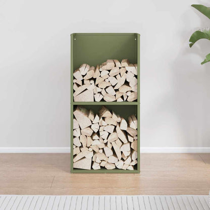 Rastrelliera per Legna da Ardere Verde Oliva 40x30x80 cm - homemem39