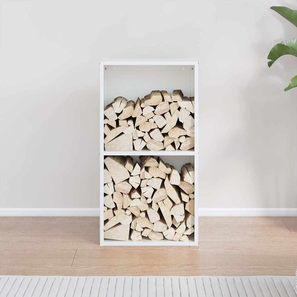 Rastrelliera per Legna da Ardere Bianca 40x30x75 cm - homemem39
