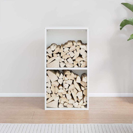 Rastrelliera per Legna da Ardere Bianca 40x30x75 cm - homemem39