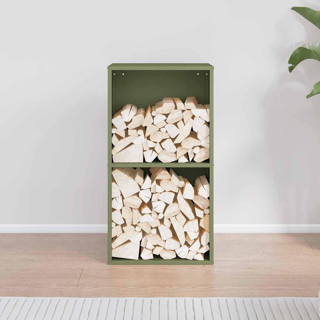 Rastrelliera per Legna da Ardere Verde Oliva 40x30x75 cm - homemem39