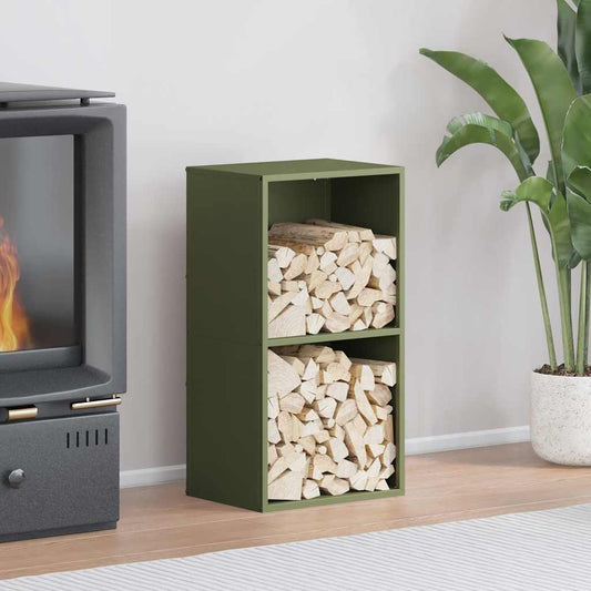 Rastrelliera per Legna da Ardere Verde Oliva 40x30x75 cm - homemem39