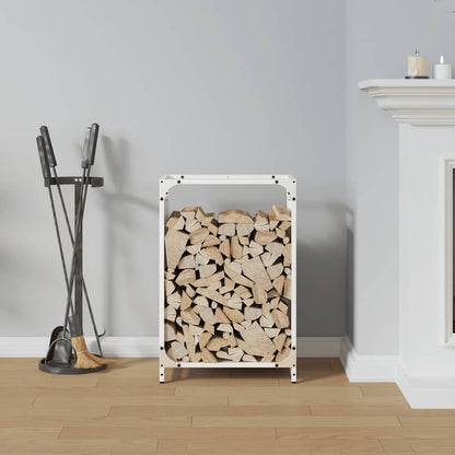 Rastrelliera per Legna da Ardere Bianca 44x28x65 cm - homemem39