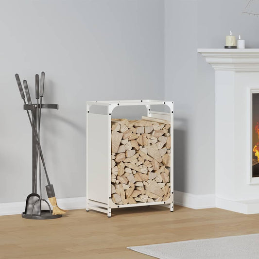 Rastrelliera per Legna da Ardere Bianca 44x28x65 cm - homemem39