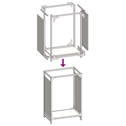 Rastrelliera per Legna da Ardere Antracite 44x28x65 cm - homemem39