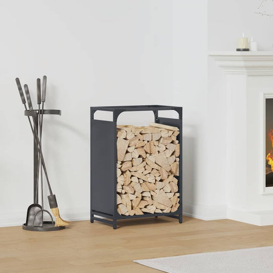 Rastrelliera per Legna da Ardere Antracite 44x28x65 cm - homemem39