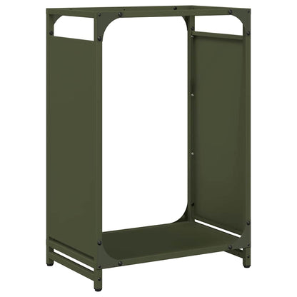 Rastrelliera per Legna da Ardere Verde Oliva 44x28x65 cm - homemem39
