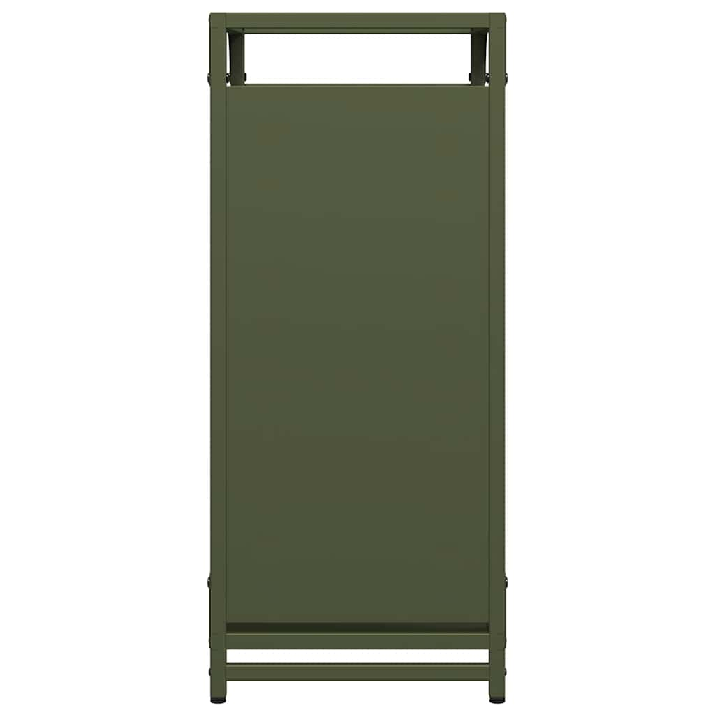 Rastrelliera per Legna da Ardere Verde Oliva 44x28x65 cm