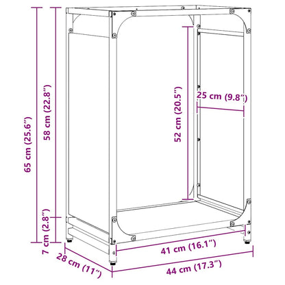 Rastrelliera per Legna da Ardere Verde Oliva 44x28x65 cm - homemem39