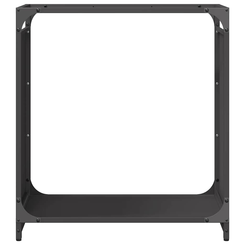 Rastrelliera per Legna da Ardere Nera 60x28x65 cm - homemem39