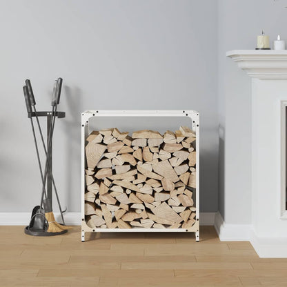 Rastrelliera per Legna da Ardere Bianca 60x28x65 cm - homemem39