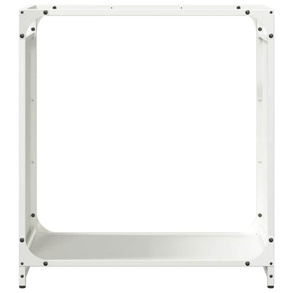 Rastrelliera per Legna da Ardere Bianca 60x28x65 cm - homemem39