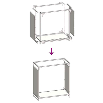 Rastrelliera per Legna da Ardere Bianca 60x28x65 cm - homemem39