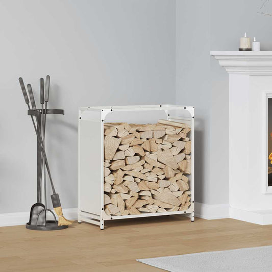 Rastrelliera per Legna da Ardere Bianca 60x28x65 cm - homemem39