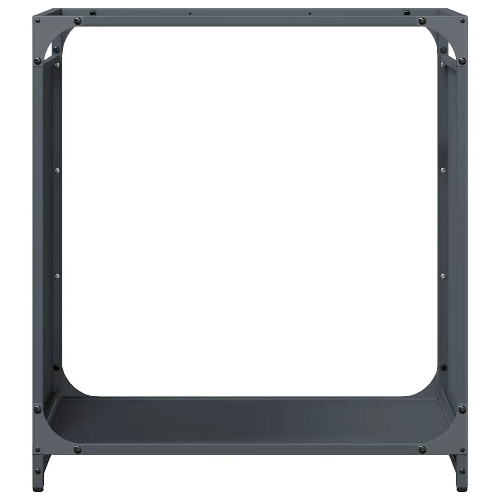 Rastrelliera per Legna da Ardere Antracite 60x28x65 cm - homemem39