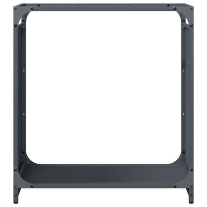 Rastrelliera per Legna da Ardere Antracite 60x28x65 cm - homemem39
