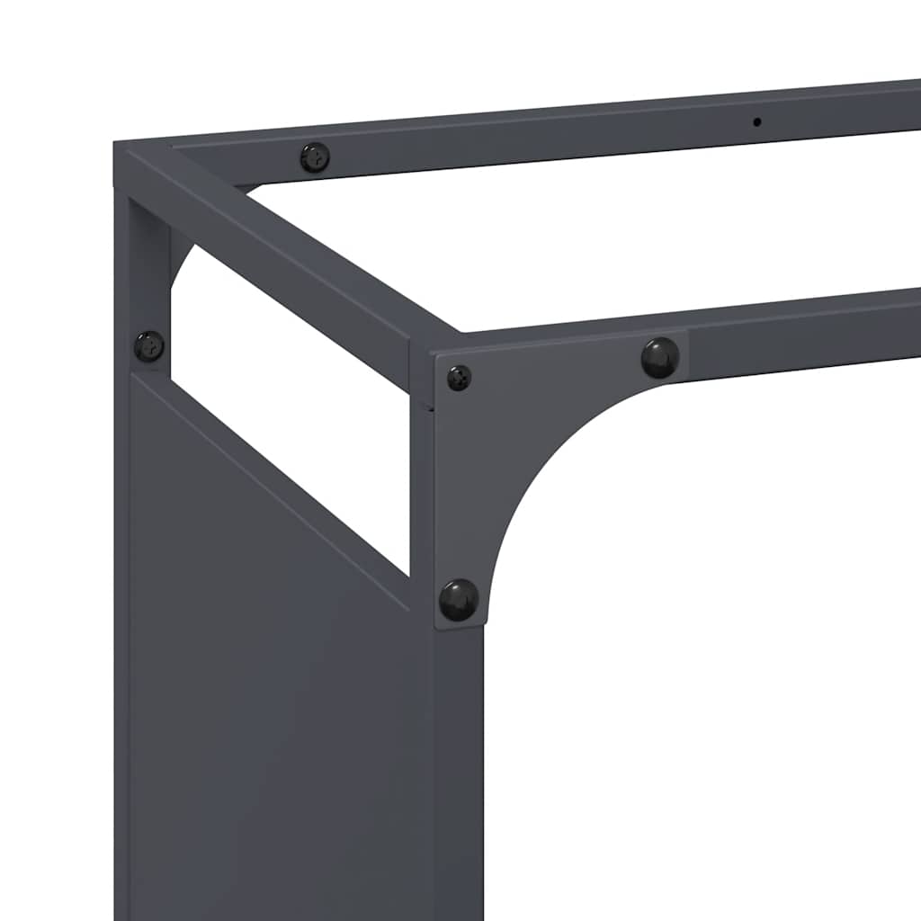 Rastrelliera per Legna da Ardere Antracite 60x28x65 cm - homemem39