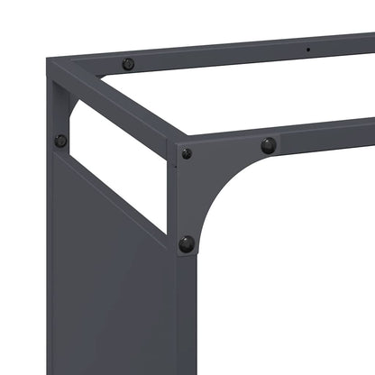 Rastrelliera per Legna da Ardere Antracite 60x28x65 cm - homemem39