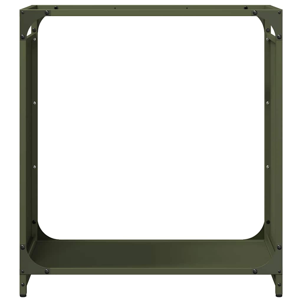 Rastrelliera per Legna da Ardere Verde Oliva 60x28x65 cm - homemem39
