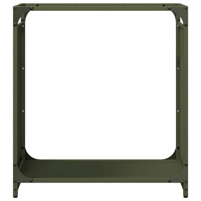 Rastrelliera per Legna da Ardere Verde Oliva 60x28x65 cm - homemem39
