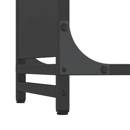 Rastrelliera per Legna da Ardere Nera 90x28x65 cm - homemem39